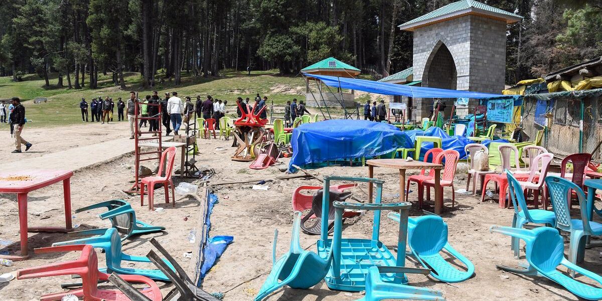 A view of the terrorist attack site at Baisaran in J&K’s Pahalgam. | Photo Credit: ANI A view of the terrorist attack site at Baisaran in J&K’s Pahalgam. | Photo Credit: ANI