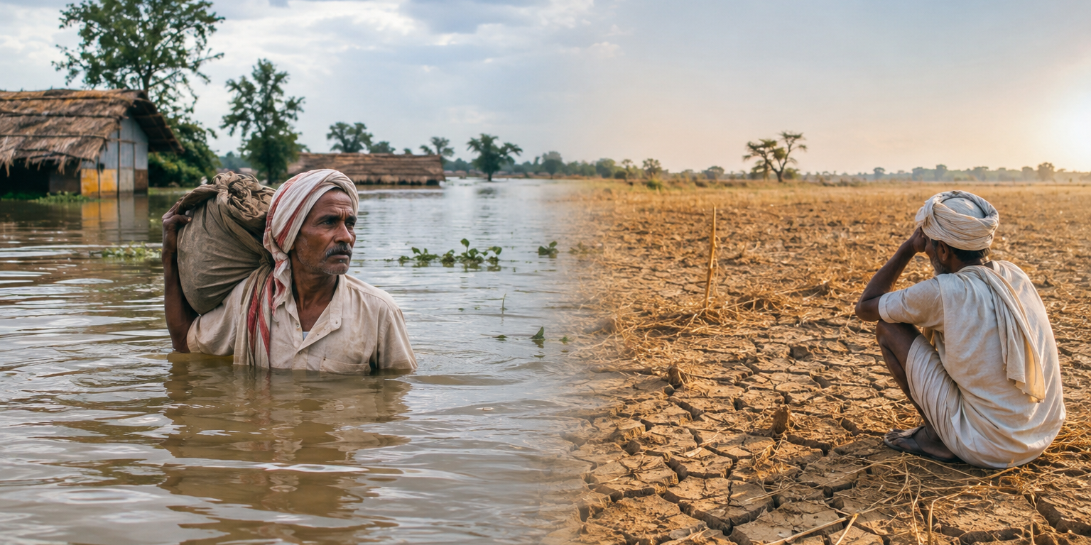 Bihar Floods and Droughts Contrast