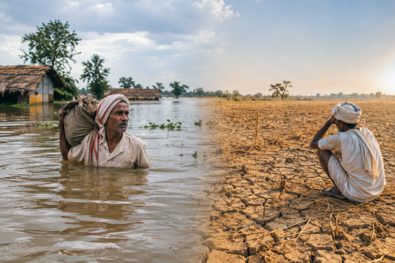 Bihar Floods and Droughts Contrast